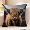 Highland Cattle Pillow Case Fashion Square Pillowcase Bedroom Sofa Room Ins Decoration Leisure