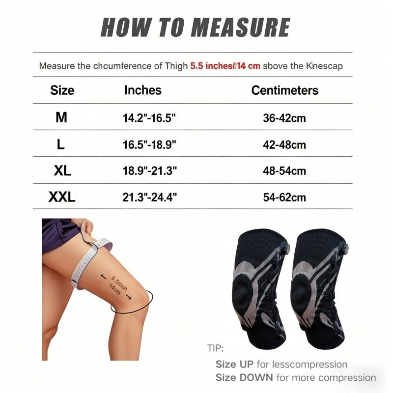 Adjustable Knob Knee Support Brace Running Basketball Cycling Outdoor Sports Compression Sleeve With Gel Padding