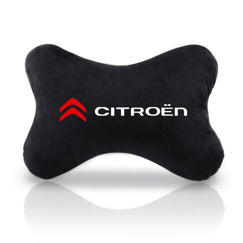 

Car Seat Cover Front Rear Flocking Cloth Fabric Cushion Seat Head Neck Rest Cushion Headrest For Citroen C6 DS C3 C4L C-ELYSEE