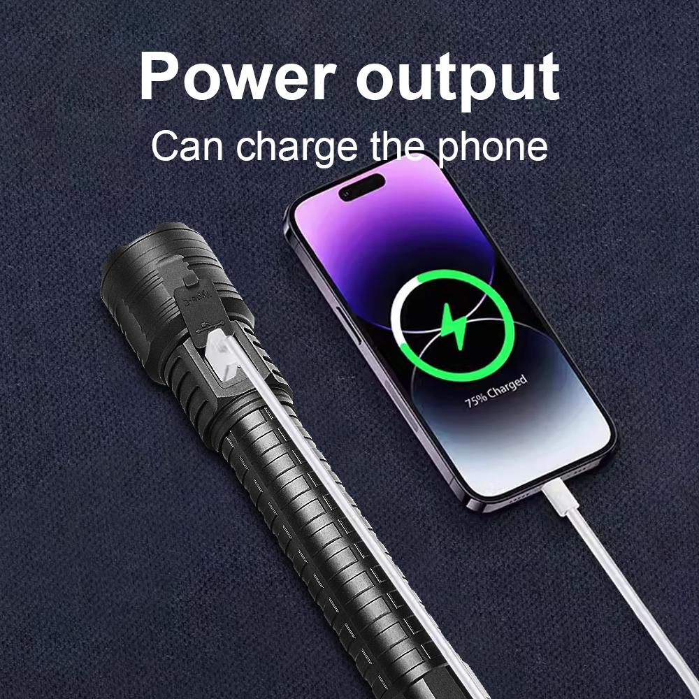 10000mAh High Power LED Flashlights Type-C Rechargeable LED Torch 1500M Ultra Powerful Flashlight Outdoor Lantern