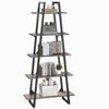 Bookshelf 5 Tier Industrial Wood, Tall Open Rustic Etagere Bookcase Ladder,Standing Display Shelves for Home Living Room Bedroom