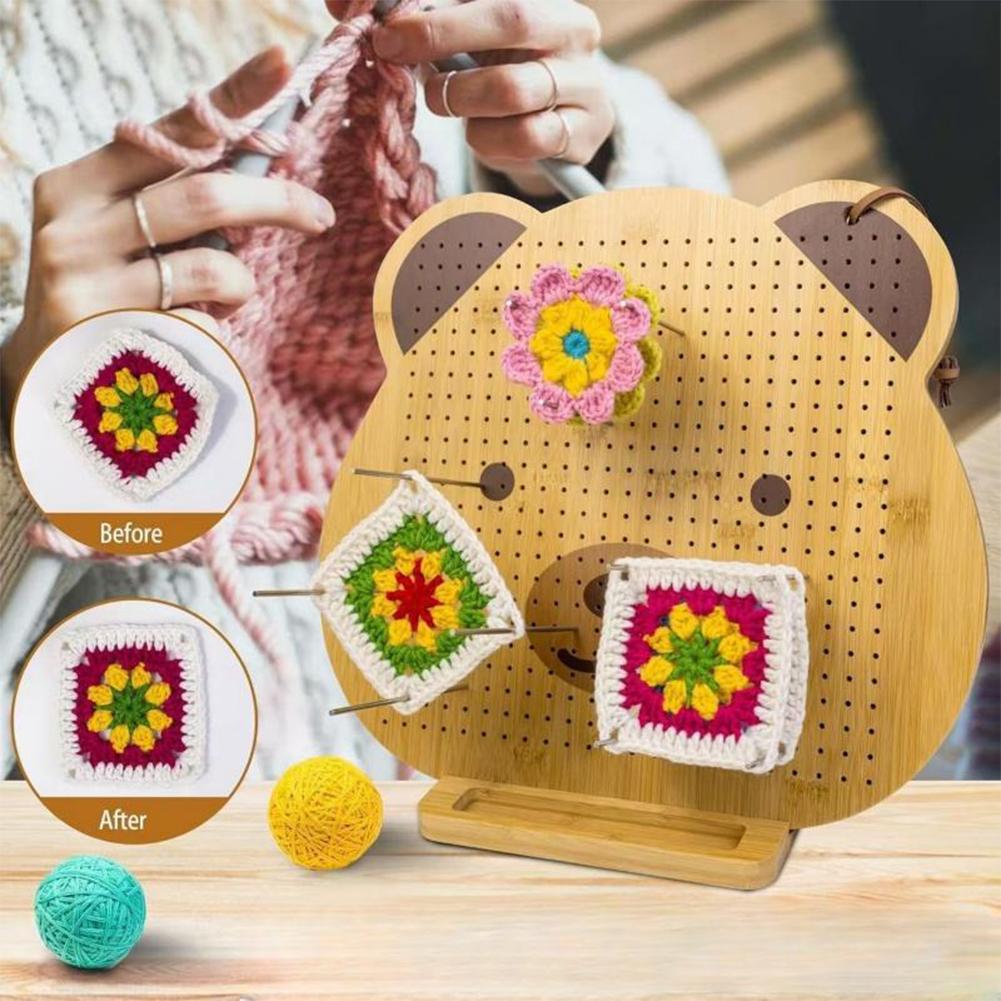 9.3 Inch Bamboo Blocking Boards for Crochet Projects Bear Blocking Board for Crocheting Knitting Blocking Board for Crocheting