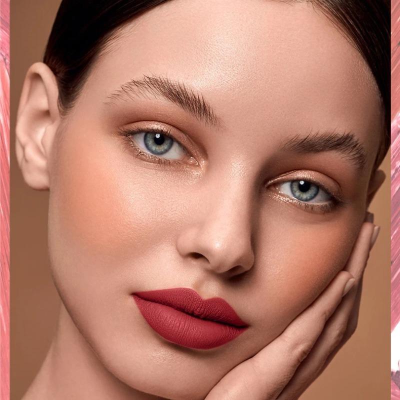 Batom Líquido Matte Vermelho Rosa Maquiagem Brilho Labial Hidratante À Prova d'Água Duradouro Lama Labial Não Transfere Maquiagem Brilho Labial Maquiagem Coreana