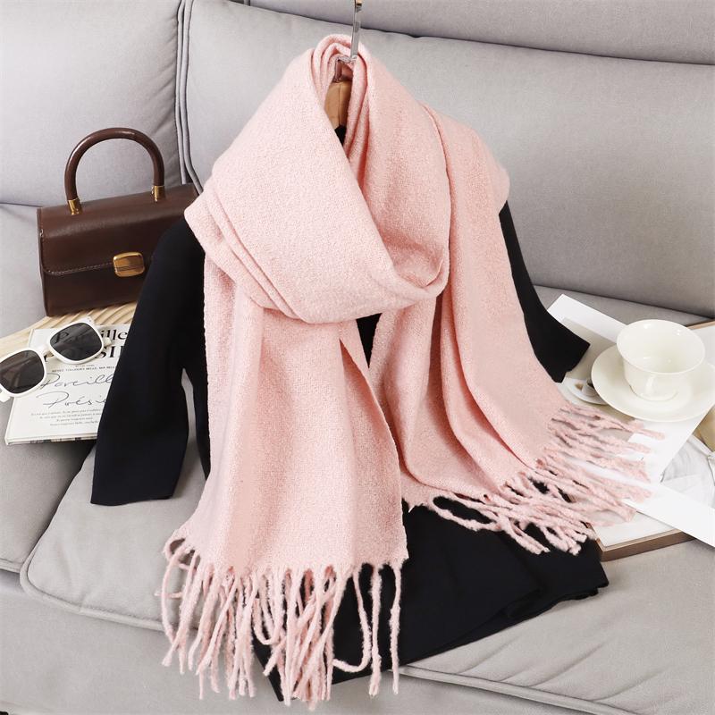 New Winter Scarf For Women Long Warm Cashmere Scarves Hijab Solid Lady Shawl Wrap Female Pashmina Bandana Head Scarfs