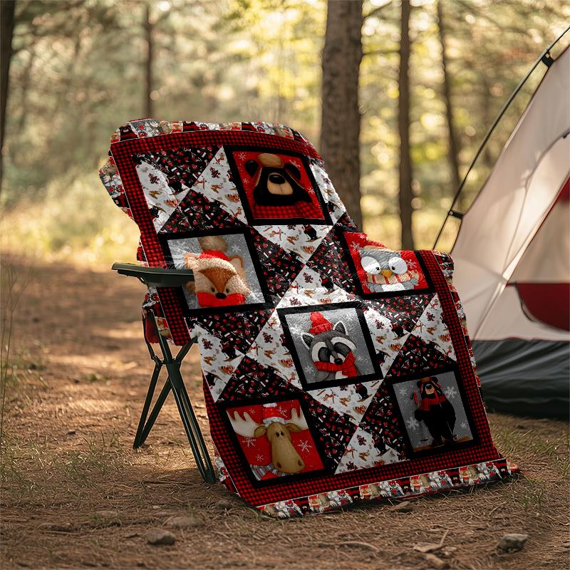 Christmas Theme Printed Blanket - Perfect for Couch, Bed, Travel & Outdoor Use | Machine Washable, Cozy & Durable.