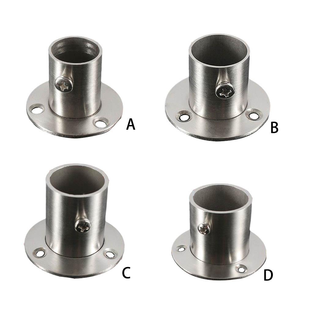 Wardrobe Bracket Rod Holder Shower Curtain Flange Heavy Duty Socket Wall Mounted Tube Closet Rods End Support for Garden