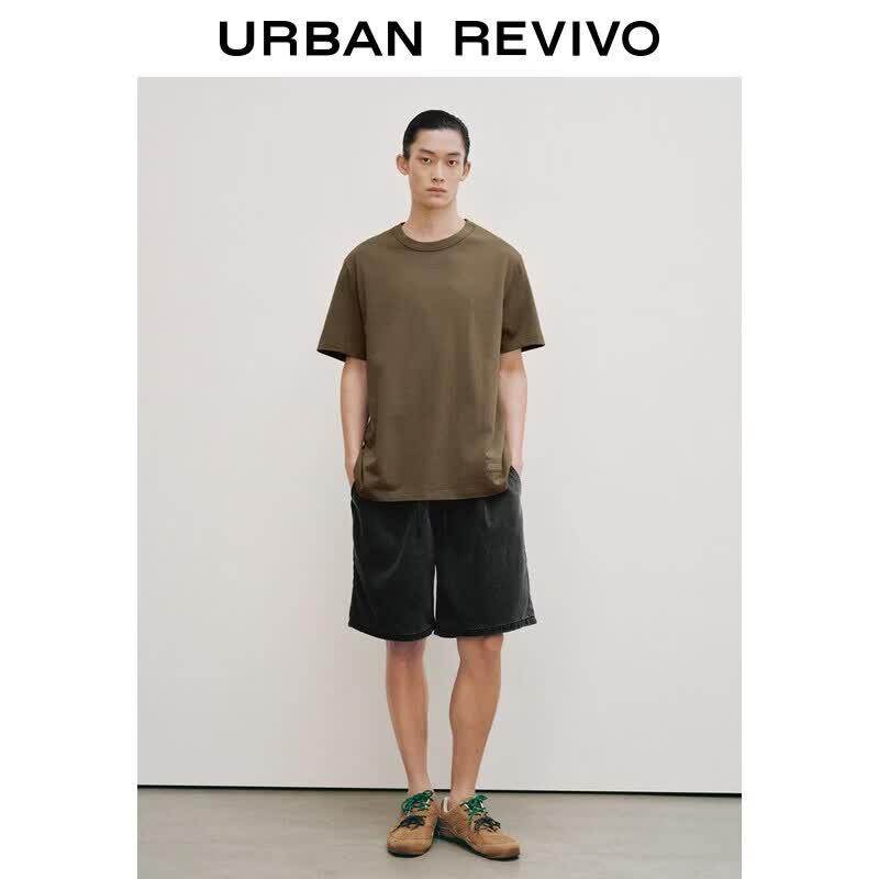 UR 2026 Men s Autumn Washed Pleated Drawstring Denim Shorts 32