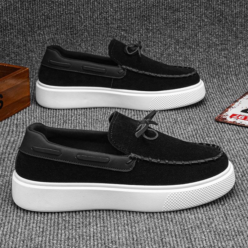 Men's shoes autumn street shooting high-end comfortable thick-soled driving high-mouth lace-up casual shoes