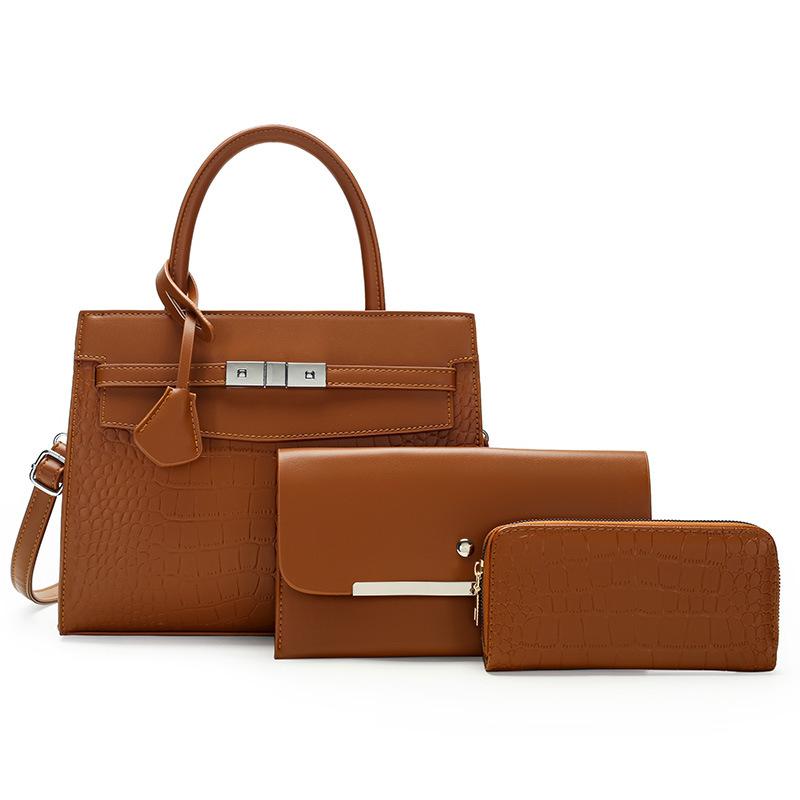 Multi-piece Set Women's Bag New Large-capacity Handbag Solid Color Simple Shoulder Messenger Bag Mother and Child Women's Bag