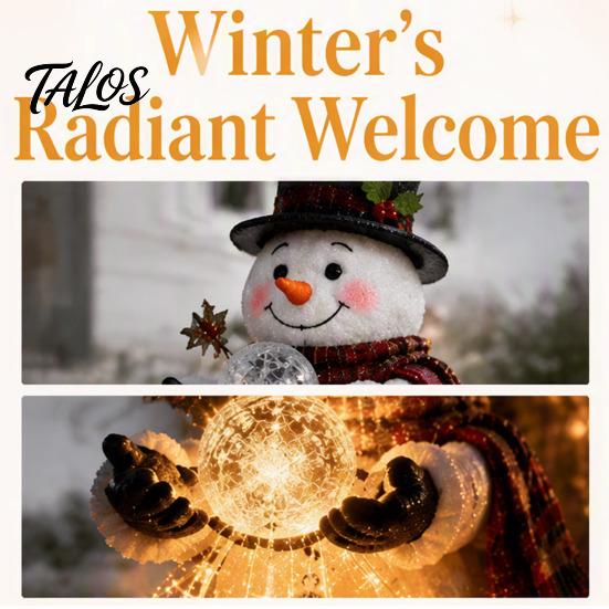 Decorative Hanging String Lights Solar Snowman Garden Light with Flowing Snowflakes, LED Christmas Waterfall Festive Lawn Snowflake Lighting