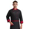 Unisex-Kochuniform mit Brusttasche, Stehkragen, langärmelig, zweireihig, Kochhemd