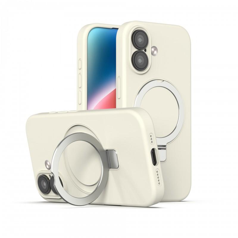 Magnetic Silicone Phone Case With Kickstand IPhone 17 16 15 14 13 12 11 Pro Max Full Cover Shockproof Soft Skin-Friendly
