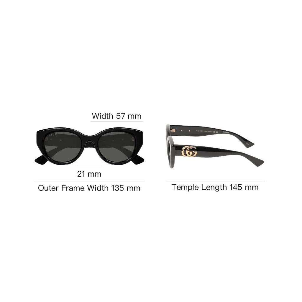 Gucci Logo Injection Cat Eye Sunglasses Women Sunglasses Black GG1976SK001