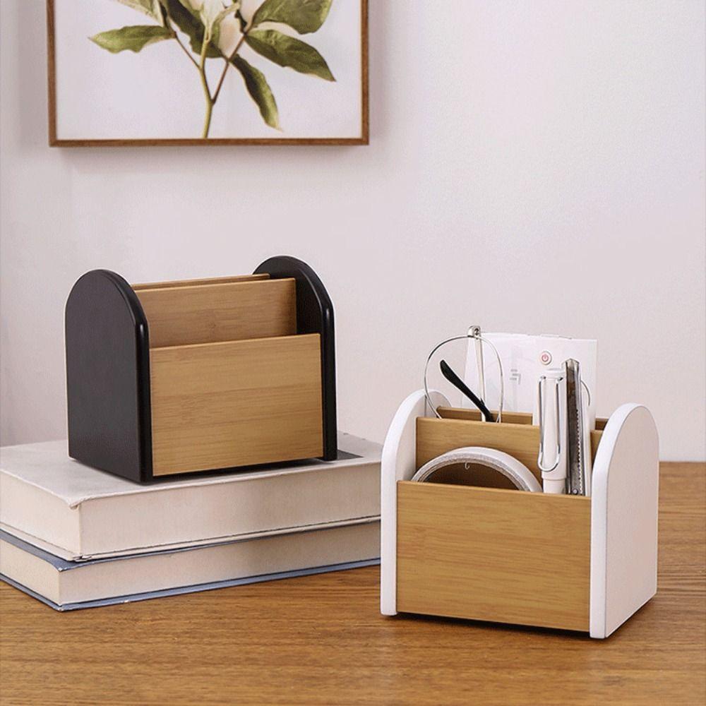 

4 Grids Pen Holder Multi-functional Desktop Stationery Organizer Makeup Brush белый
