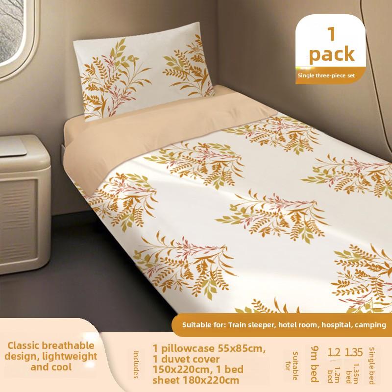 Thickened Train Sleeper One-time Three-piece Set Essential Bedding Protector Pillowcase Duvet Cover Travel Dirt-proof