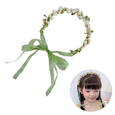 Elegante Fascia per Capelli con Perle/ Foglie Delicata Fascia per Capelli per Damigella d'Onore Sfilate di Moda Modello di Tendenza Spettacoli Feste di Matrimonio Copricapi
