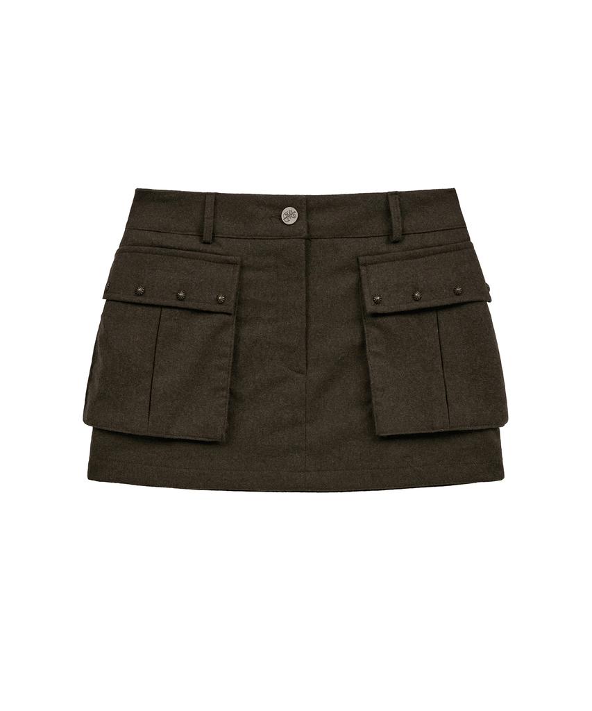 Midnight Move Wool Pk Skirt (Brown)