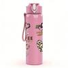 1PC Coffee Cup Heart Collage Graphic,750ml Color Plastic Sports Water Bottle,Leakproof Flip Straw Lid,Suitable for Sports Office Home Use