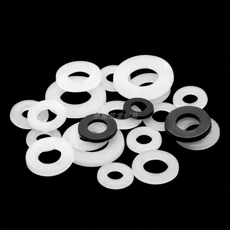 White and Black Nylon Flat Washer Set