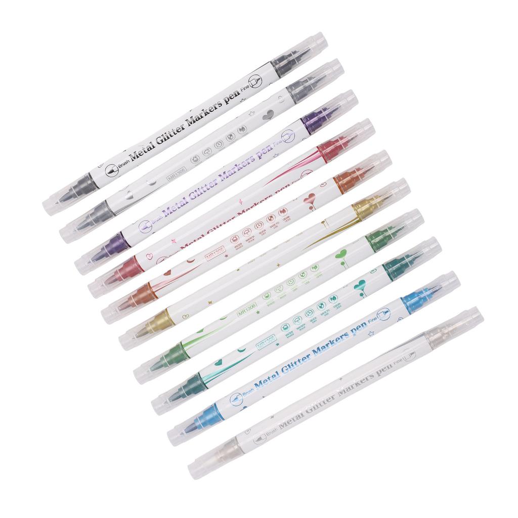 10 Colors Double Ended Nail Marker Pens Graffiti Dotting Drawing Liner Acrylic Nail Art Pen for