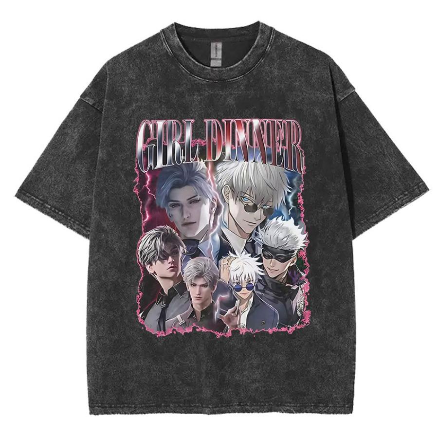 Funny Girl Dinner Caleb Graphic Tee Shirt Love and Deepspace Novelty Cotton T Shirts Fashion High Quality Vintage Washed Women T-Shirt