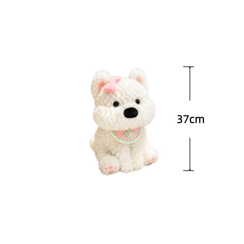West Highland White Terrier Plush Toys White Dog Stuffed Doll Adorably Room Decor Toys Accompany Sleep Toy Kids Birthday Gifts