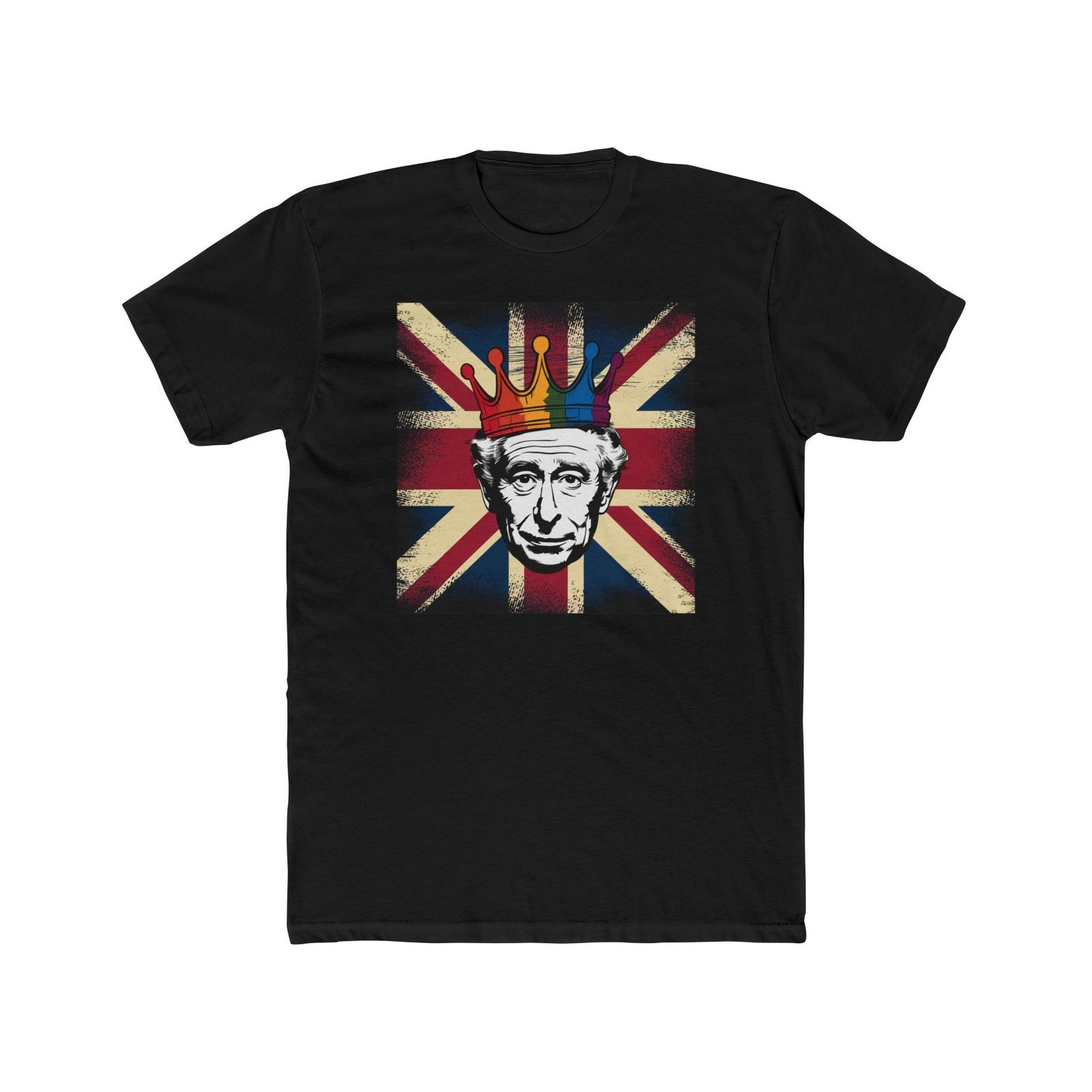 Unisex Cotton Crew Tee Charles British king and corgi England flag t-shirt S разноцветный