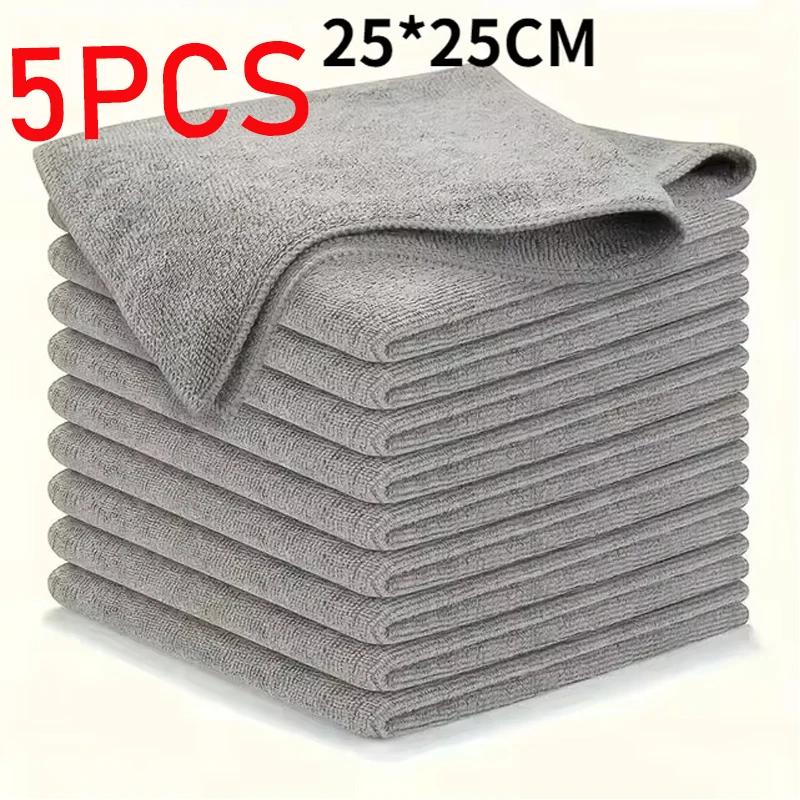 5PCS Thickened Microfiber Cleaning Cloths Lint-free Reusable Wipes Highly Absorbent Suitable For Car Windows Car Cleaning Tools