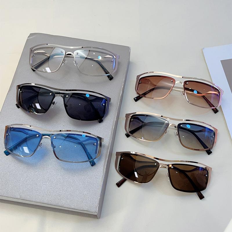 High End Designer Style Retro Stylish Oversized Alloy Metal Aviator Square Shaped Female Male For Both Sun Glasses