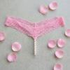 Mesh Flower Underwear for Women Low Waist Lace Underpants See-through Thong Thin Belt Thong  Women