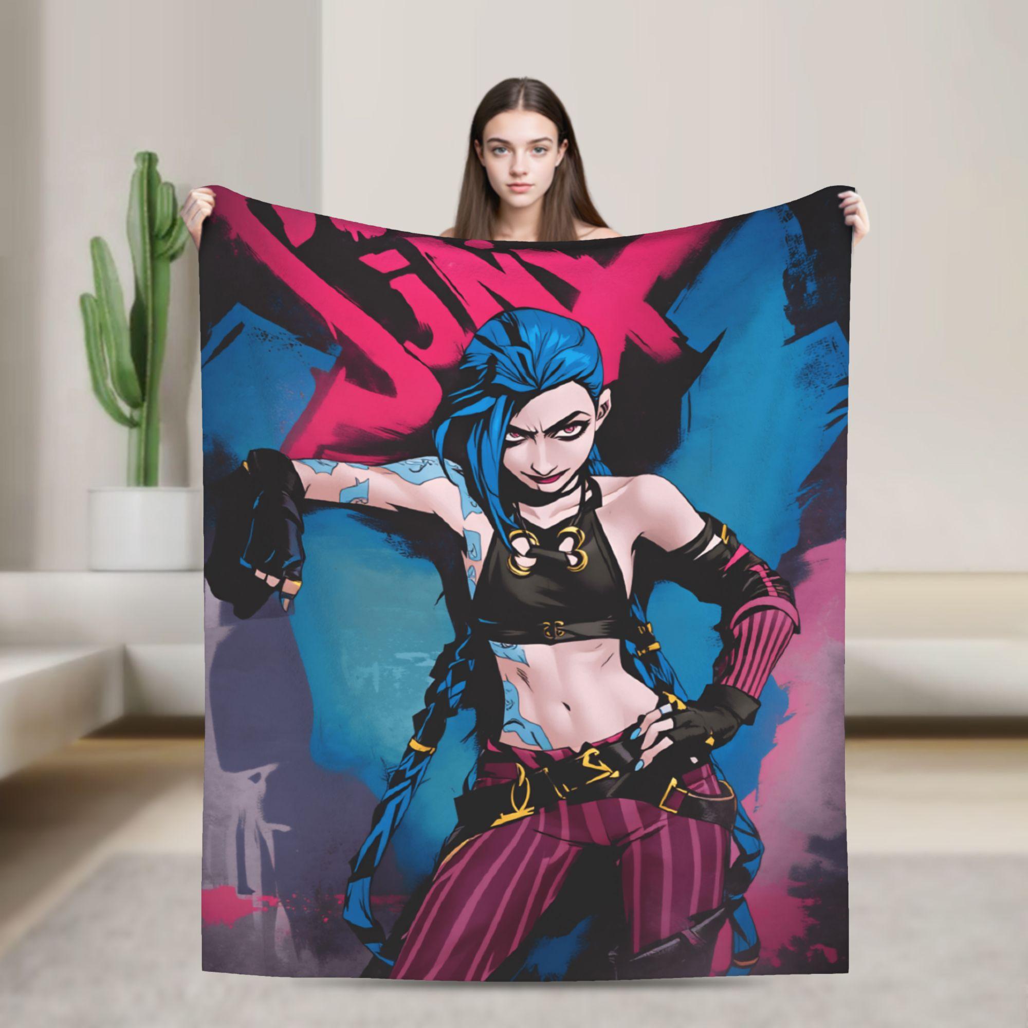 

Arcane Blankets Viktor Game Anime Jinx Jayce Caitlyn Jesus Soft Warm Plush Throw Blanket For Couch Bed Flannel Bedspread 75x90cm