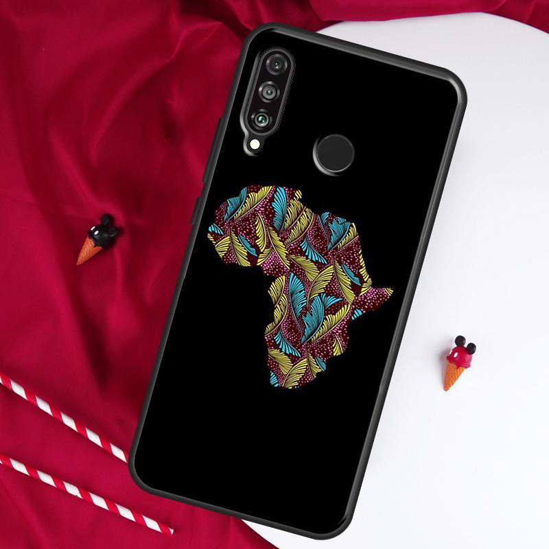 Map of Africa African Fabrics For Huawei Nova 10 SE 9 5T 12s 12i 11i Y91 Y90 Y60 Y70 Y72 Y61 P20 P30 P40 Lite P60 Pro Case