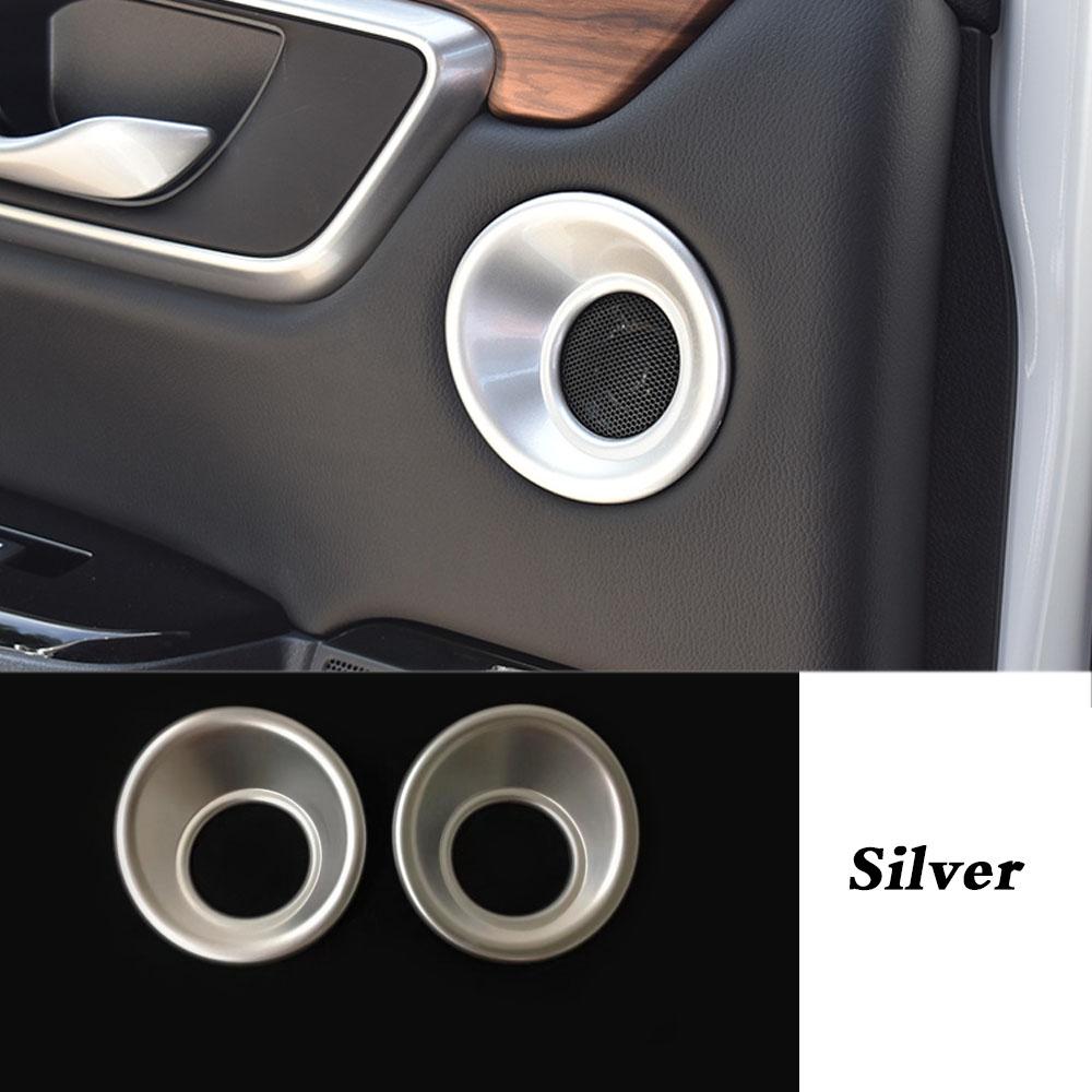 Car Stick Cover ABS Rear Back Speak Radio Sound Audio Trim Frame Lamp Molding 2pcs For Honda CRV CR-V 2017 2018 Sliver