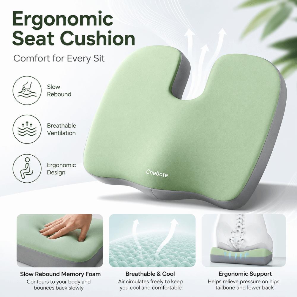 Orthopedic Support Ergonomic Seat Cushion Pressure Relief Chair Pillow  Student Chair