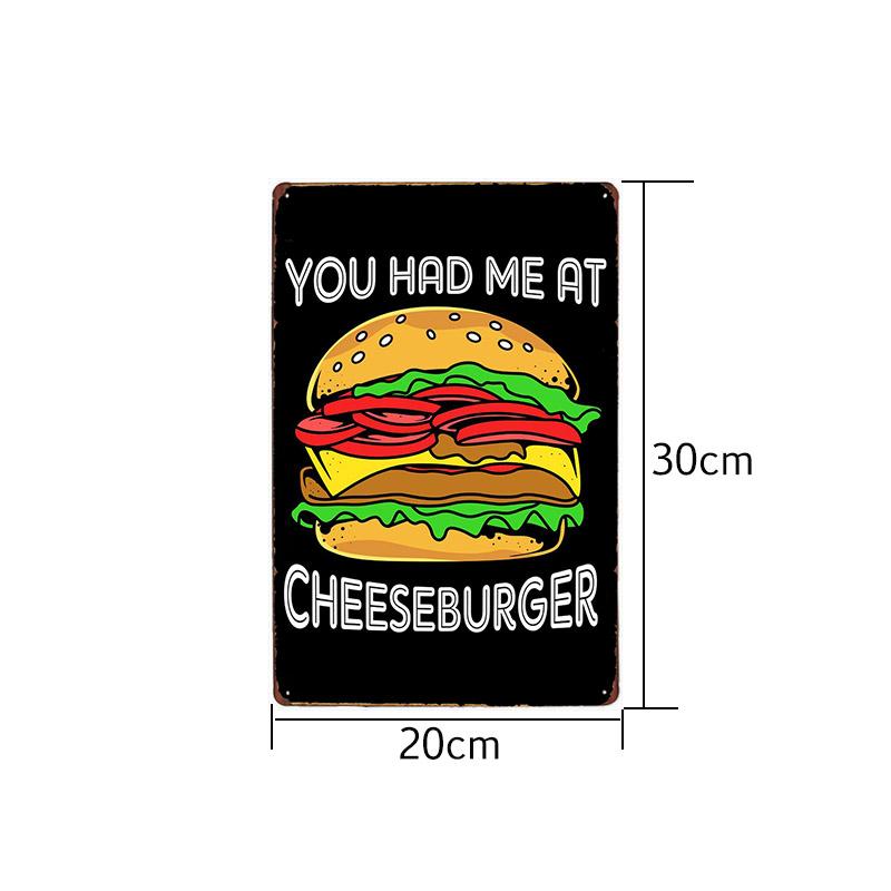Hamburgers Metal Sign Plaque HamToast Hog Dag Food Cafe Bar Pub Restaurante Kitchen Decoration Art Craft Poster Tin Plate20x30cm