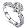 Super Shining Women Fashion Ring Exquisite CopperColor Inlaid Round Flower Stones Wedding Rings for Women Engagement Jewelry