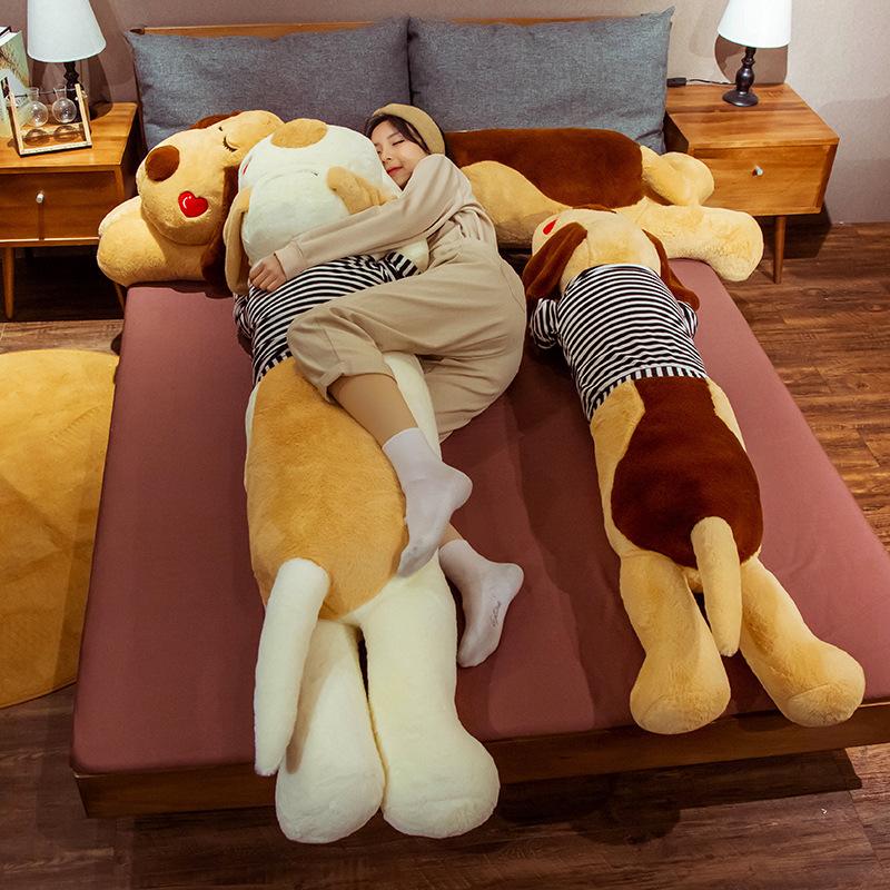 Non-Toxic Lovely Dog Plush Pillow Toy Stuffed Animal Doll Cartoon Lying Prone Puppy Soft Pillow Kid Baby Hug Doll Children Birthday Gift
