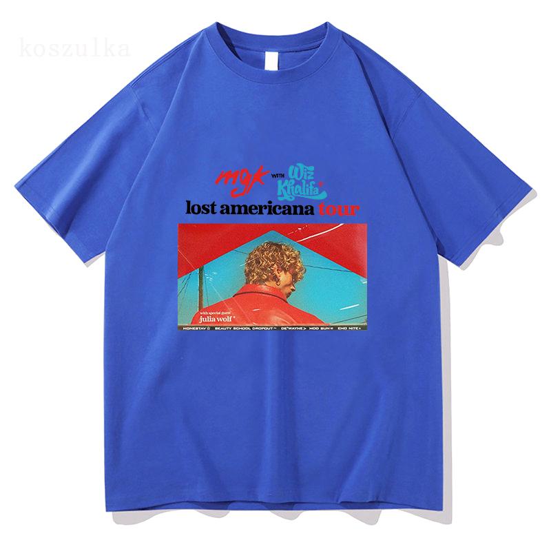 MGK Lost Americana Tour Tričko Machine Gun Kelly Zpěvák Grafické Tričko Bavlna Krátký Rukáv Ležérní Pánské/Dámské Tričko Streetwear
