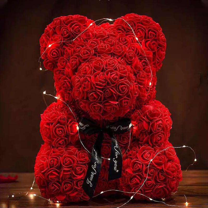 High-Grade Rose Foam Bear Gift - Perfect for Valentine's Day, Anniversaries, and Birthdays