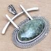 Necklace Prehnite Gemstone Handmade Gift For Her Silver Jewelry 2"