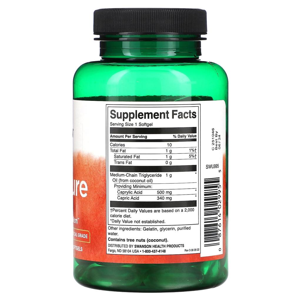 Swanson, MCT Pure, 1,000 mg, 90 softgels