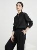 Elegant Women's Jacquard Silk Blouse - Long Sleeve Solid Mulberry Silk Top for Spring 2026