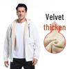 European-Size Autumn Winter Lambswool Fleece-Lined Workwear Cardigan Jacket