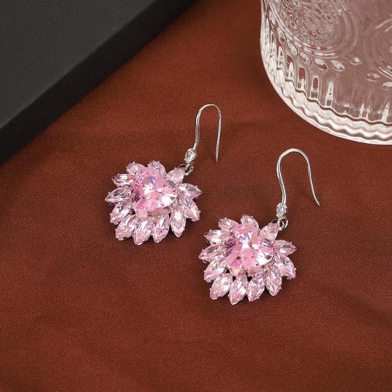 Korean Version Korean Fashion Green Zircon Fringed Necklace Earrings Set Short Collarbone Chain Dress Versatile Accessories