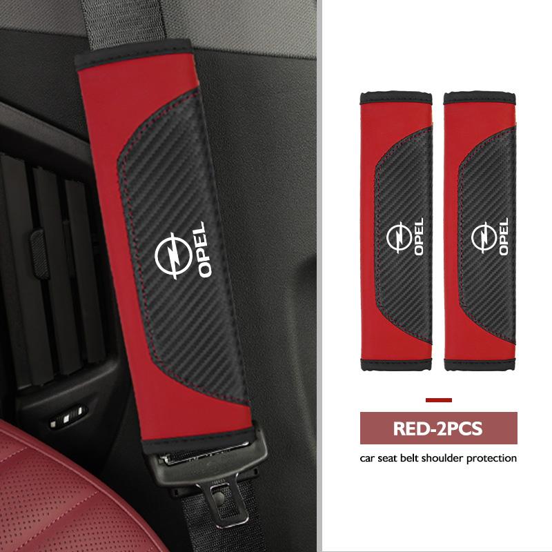 Universal Car Seat Belt Leather Shoulder Strap Protector Pad For Opel ADAM ASTRA J K CORSA E INSIGNIA MOKKA VIVA Meriva