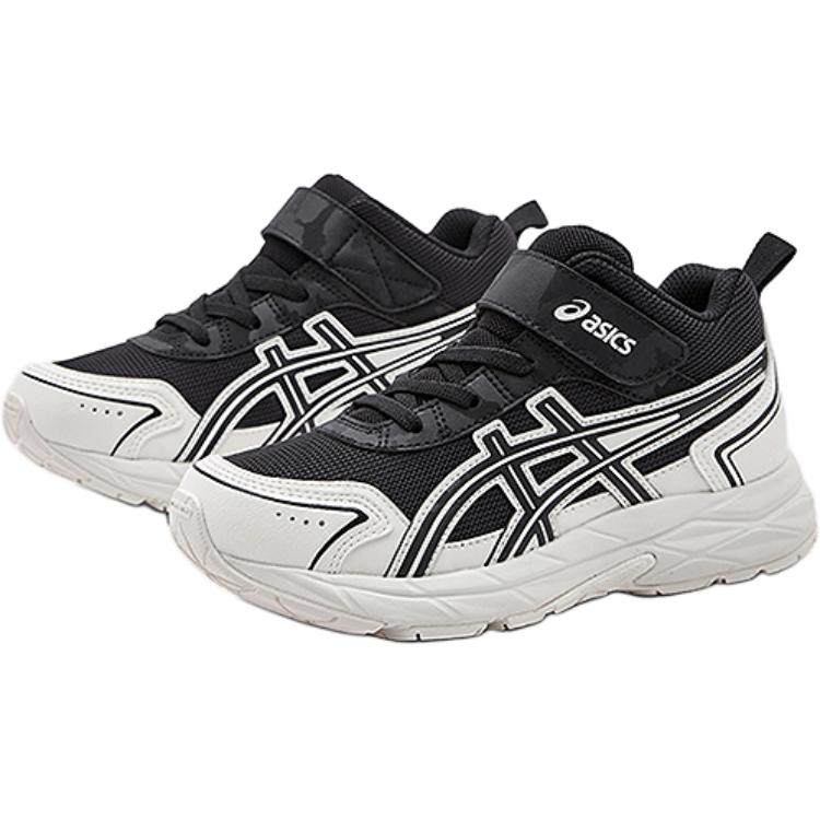 Asics Running Kids Contend Series Comfortable Versatile Mid-Top Running Shoes Kids Sneakers Black White 1014A387-001