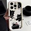 Cute Black Cat Bow Pattern Design Protective Cover for iPhone 17 16 15 14 13 12 11 16E Series Pro Max Plus