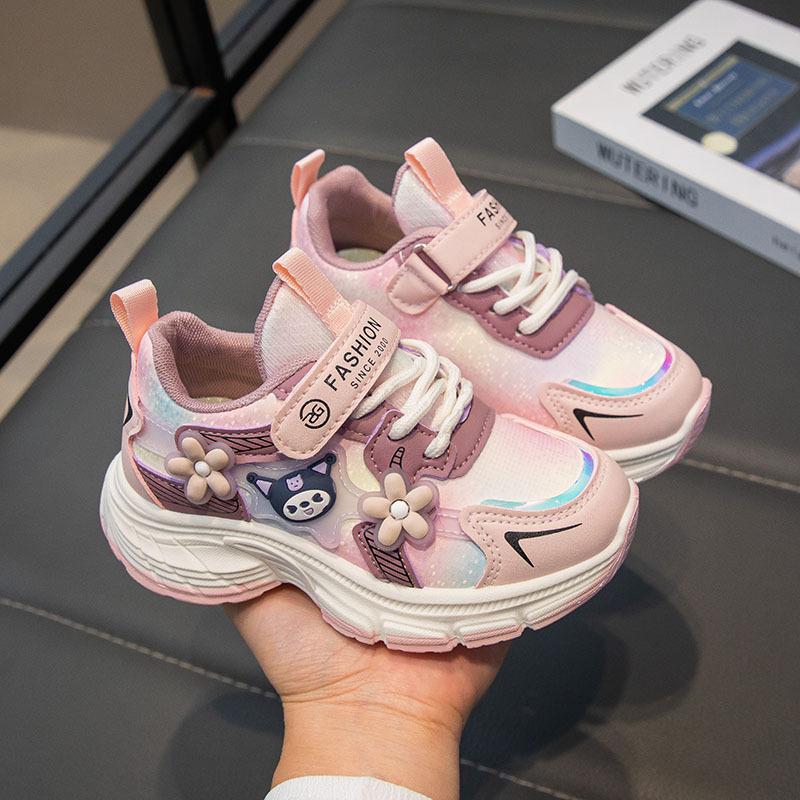 

Girls sneakers, new spring and autumn models, soft-soled, non-slip, fashionable and versatile, leather casual dad shoes for older children 26Inner Length16.5cm розовый