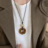 Faux Camel Bone Pendant Necklace - Women's Autumn/Winter Long Sweater Chain, Niche Design, Versatile Accessory