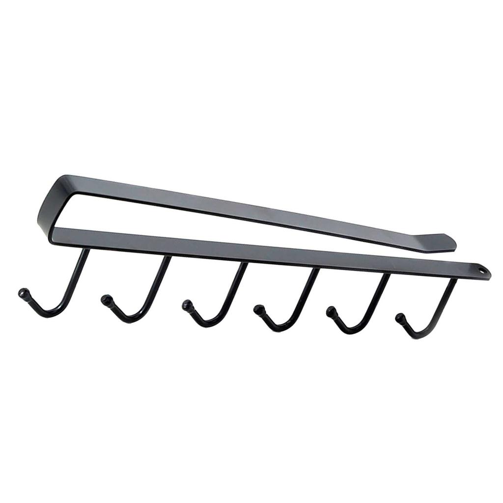 Under Cabinet Hook Multifunctional Rustproof Iron 6 Hooks Cabinet Storage Hanger for Bedroom Kitchen